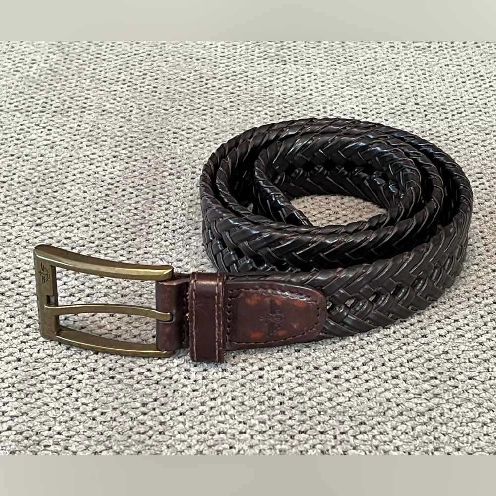 Dockers Vegan Braided Brown Leather Belt 32‎